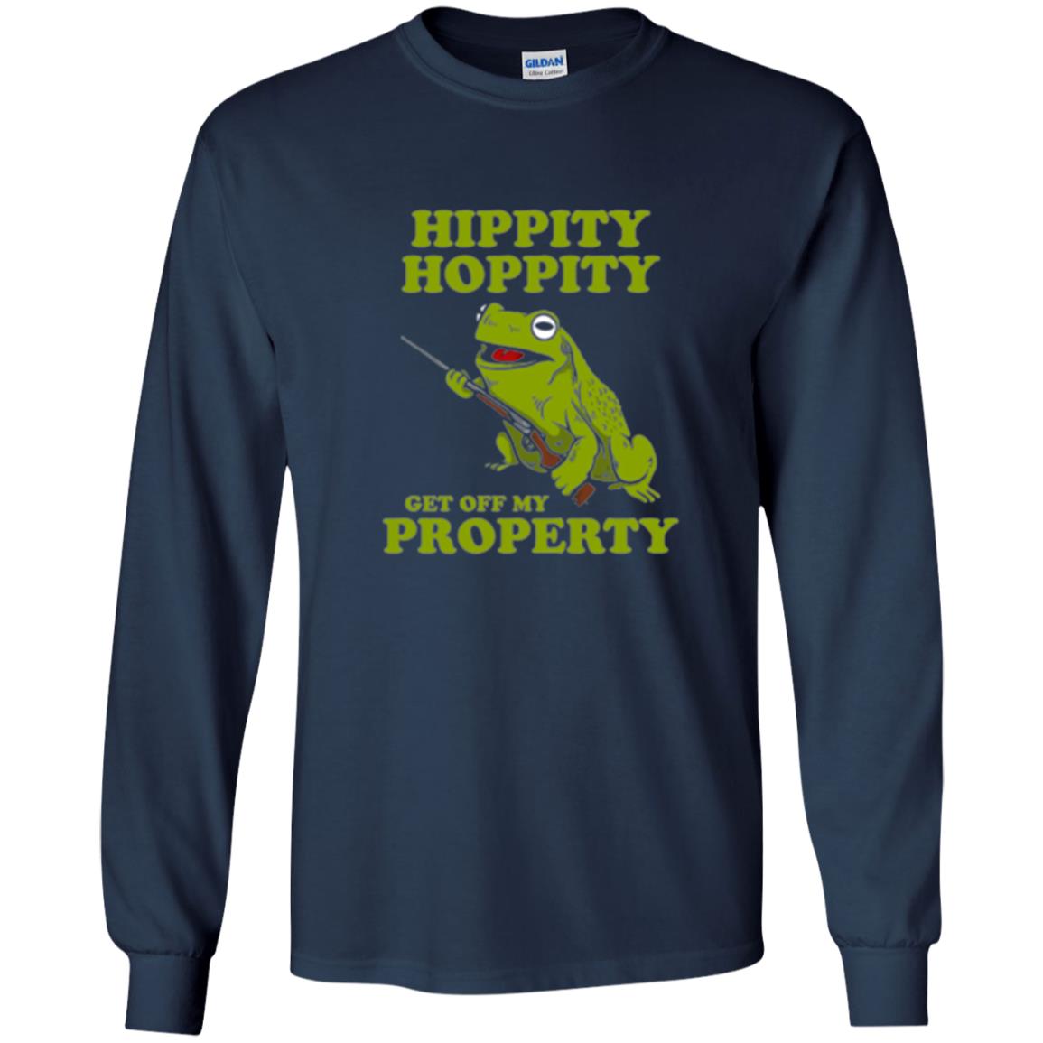 Frog Lover T-shirt Hippity Hoppity Get Off My Property Navy
