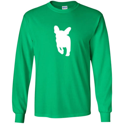 French Bulldog T-shirt White Silhouette Of Puppy Irish Green