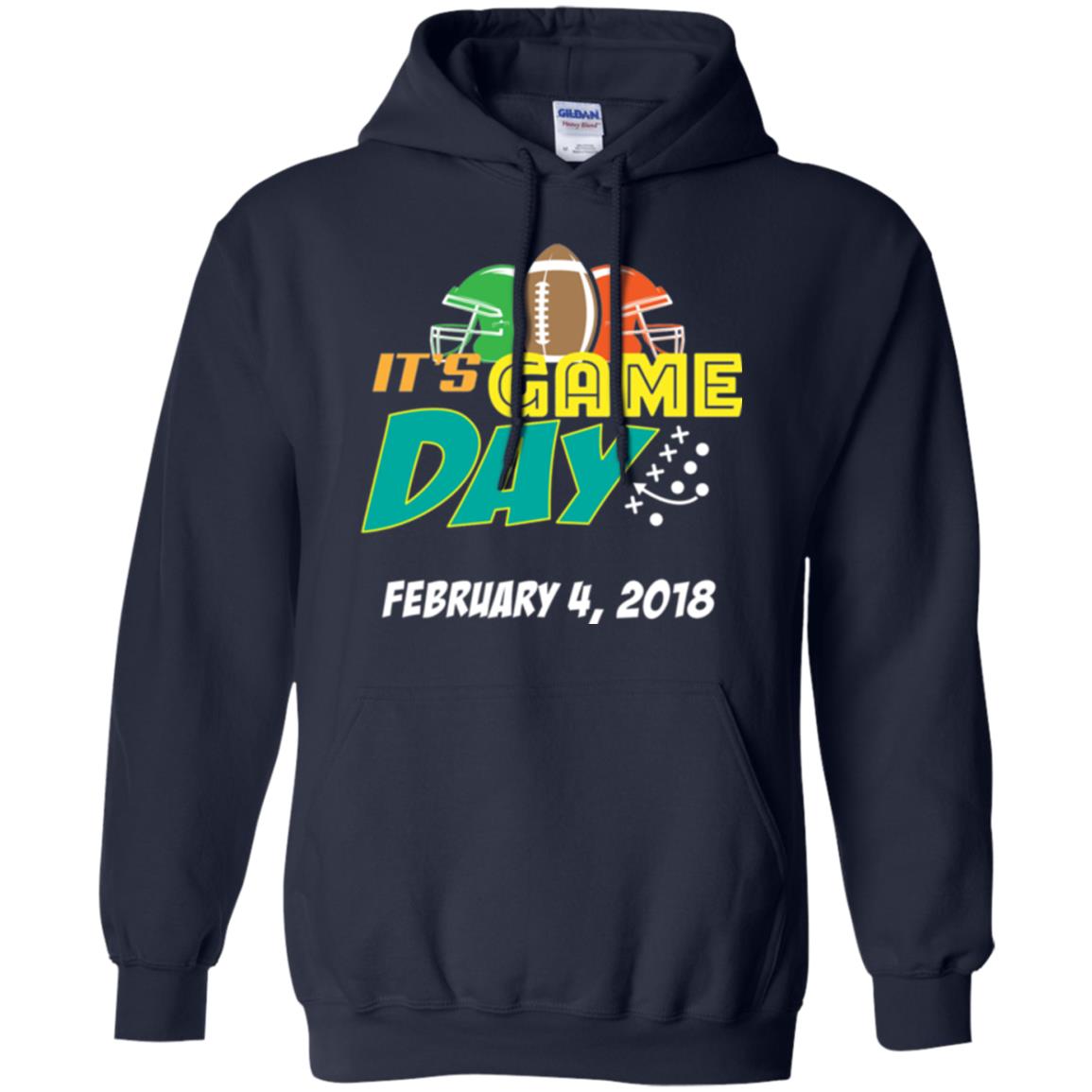 Football Lover T-shirt It_s Game Day February 4 2018 T-shirt Navy