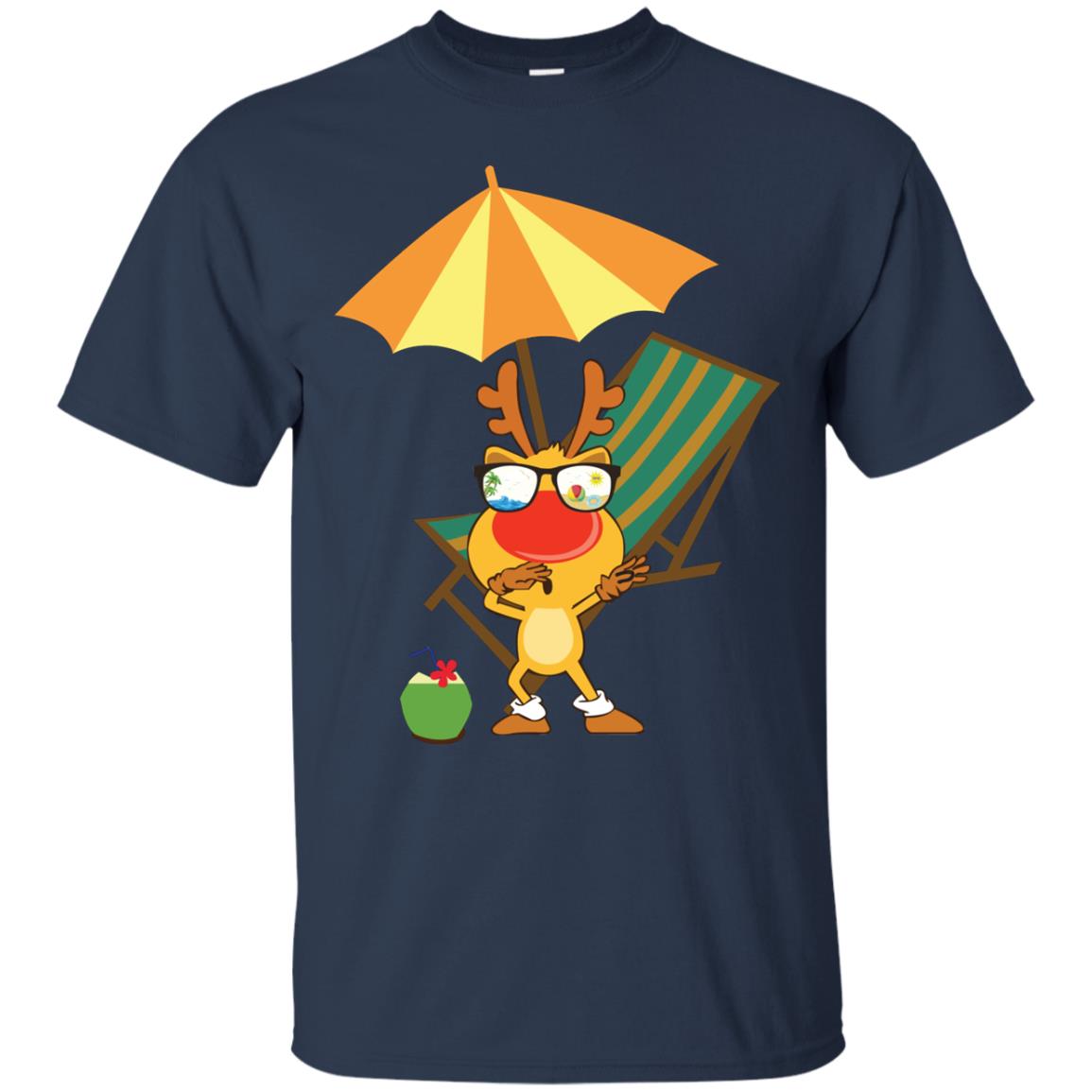 Dabbing Reindeer With Sunglasses Celebrate Xmas In July 2018 Shirt Navy