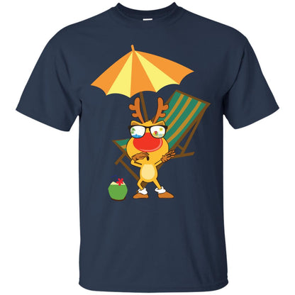 Dabbing Reindeer With Sunglasses Celebrate Xmas In July 2018 Shirt Navy