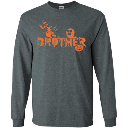 Halloween Pumpkin Brother Family Shirt Dark Heather