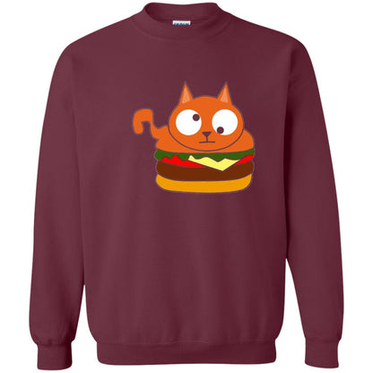 Chibi Kitty Burger Kawaii Cat Lovers Shirt Maroon