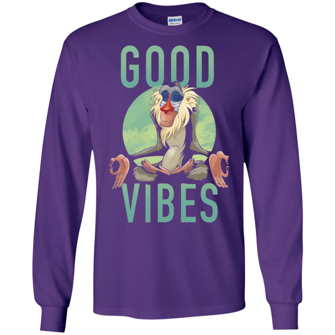 Disney Lion King Rafiki Meditate Good Vibes Graphic T-shirt Purple