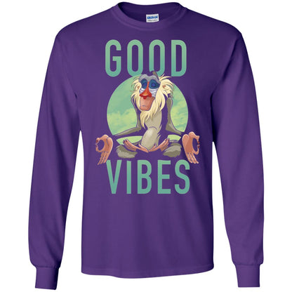 Disney Lion King Rafiki Meditate Good Vibes Graphic T-shirt Purple