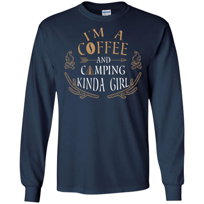 I'm A Coffee And Camping Kinda Girl Shirt Navy