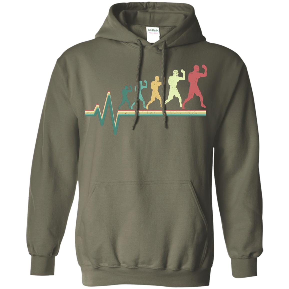 Boxing Heartbeat Boxer Gift Shirt Military Green