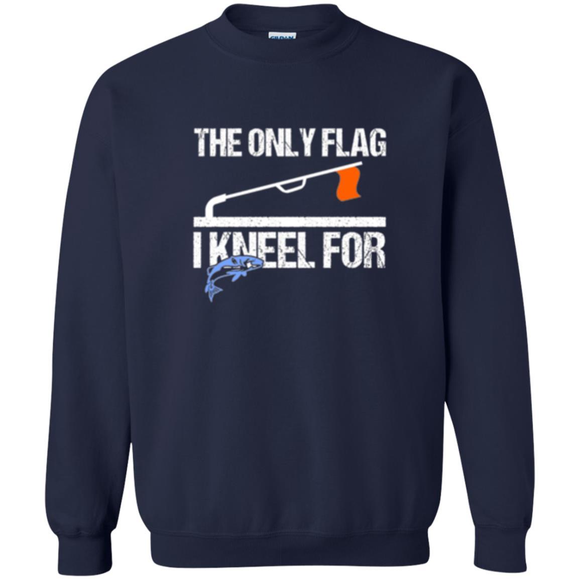 Fisherman T-shirt Ice Fishing Tip Up Flag T-shirt Navy
