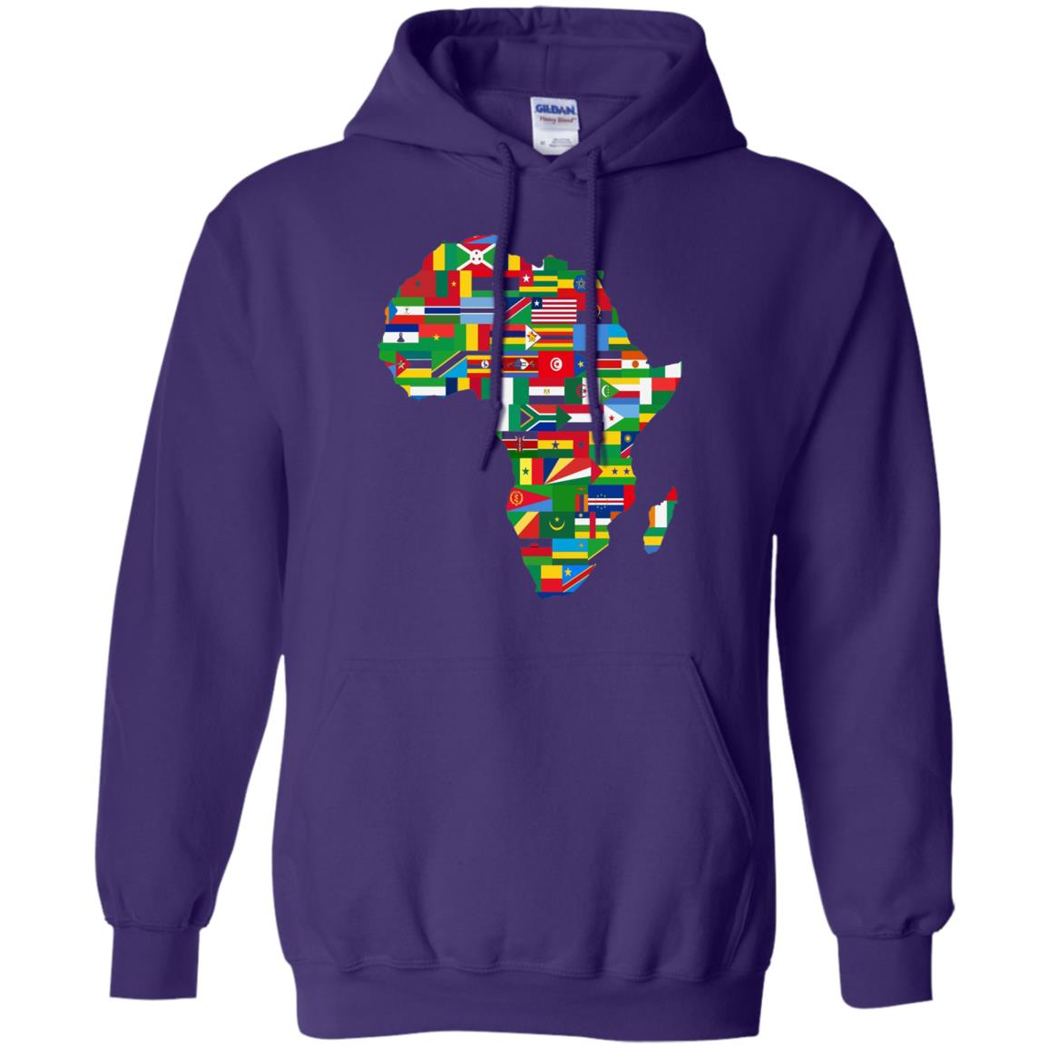 Proud African Country Flags Continent Love Proud African American T-shirt Purple