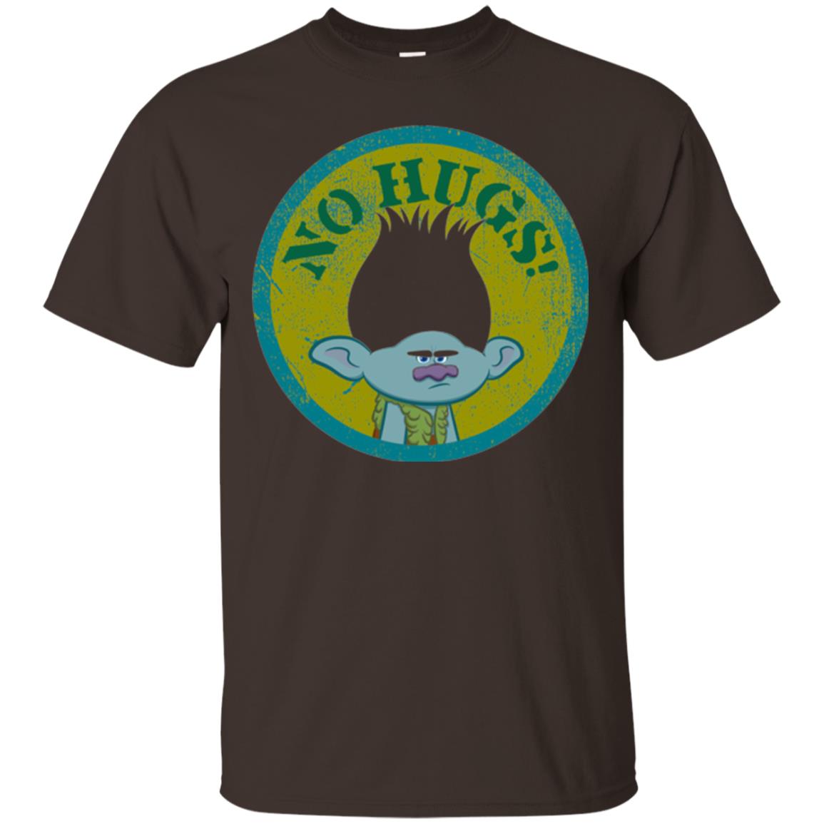 Dream Works_ Trolls No Hugs T-shirt Dark Chocolate