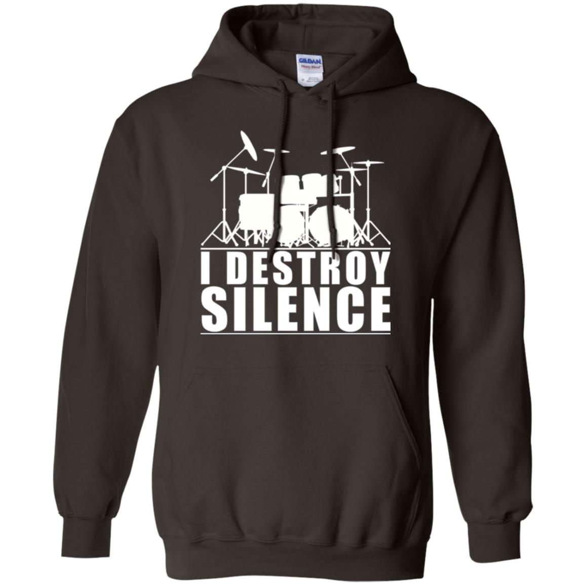 Drums Lover T-shirt I Destroy Silence Dark Chocolate
