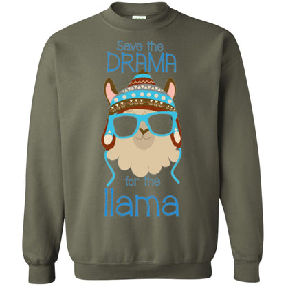Llama Lovers T-shirt Save The Drama For The Llama Military Green