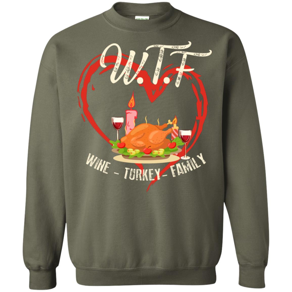 Turkey Wine Family Thanksgiving Drinking Gift Shirt For Family Military Green