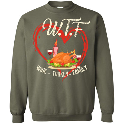 Turkey Wine Family Thanksgiving Drinking Gift Shirt For Family Military Green