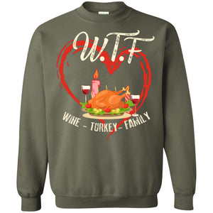 Turkey Wine Family Thanksgiving Drinking Gift Shirt For FamilyG180 Gildan Crewneck Pullover Sweatshirt 8 oz.