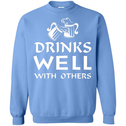 Drinks Well With Others St. Patrick_s Day T-shirt Carolina Blue