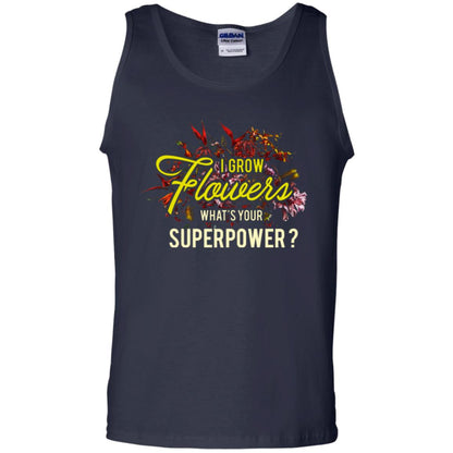 Florist T-shirt I Grow Flowers What's Your Superpower Navy