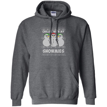 Christmas T-shirt Chillin With My Snowmies Dark Heather
