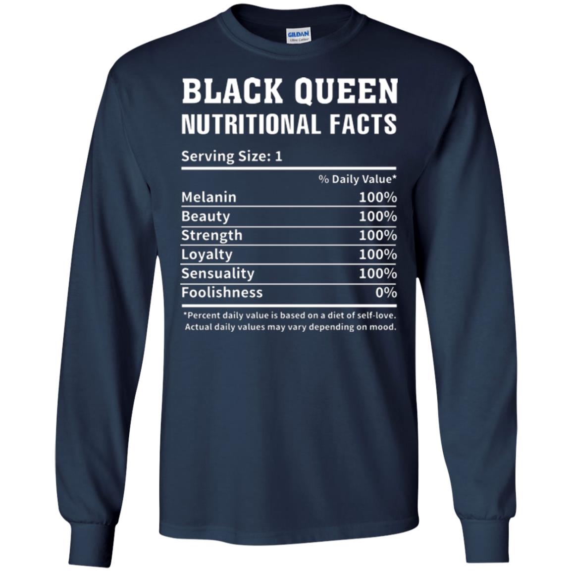 Nubian T-shirt Black Queen Nutritional Facts Navy