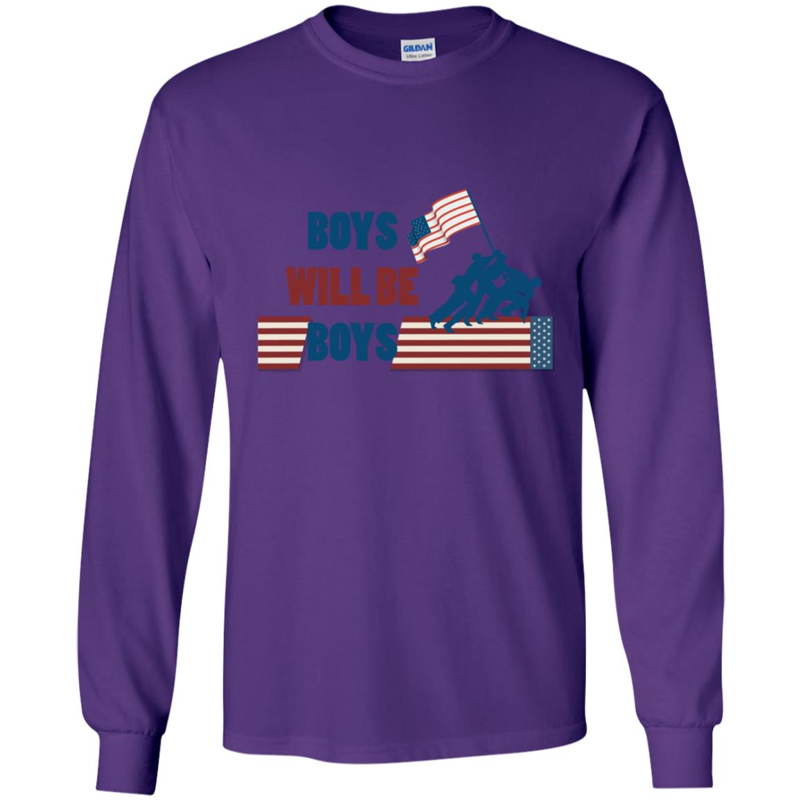 Boys Will Be Boys Military Shirt Purple