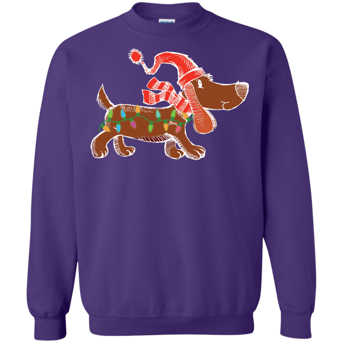 Dog Lover T-Shirt Christmas Lights Labrador Retriever Dog Lover Purple