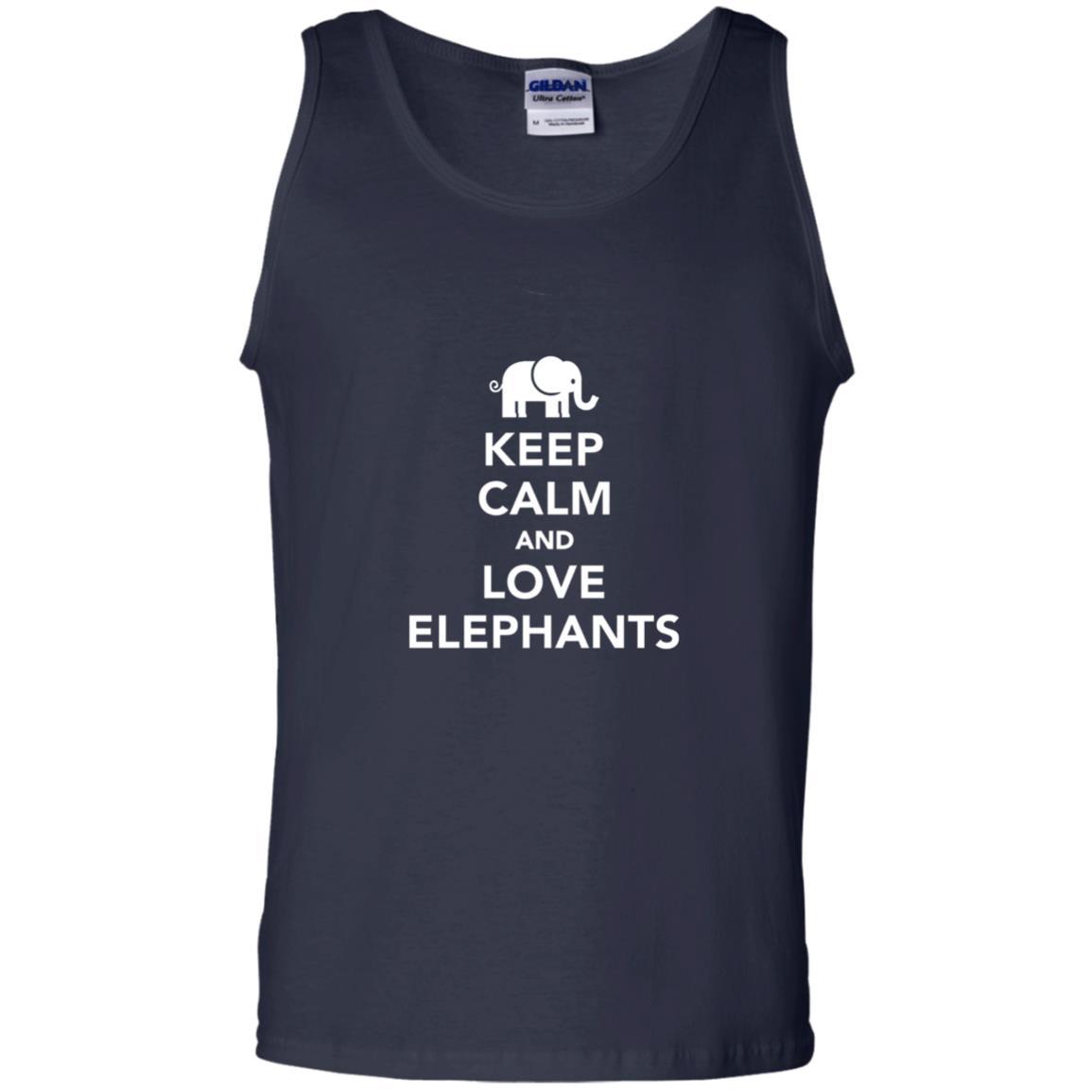 Elephant Lover T-shirt Keep Calm And Love Elephants T-shirt Navy