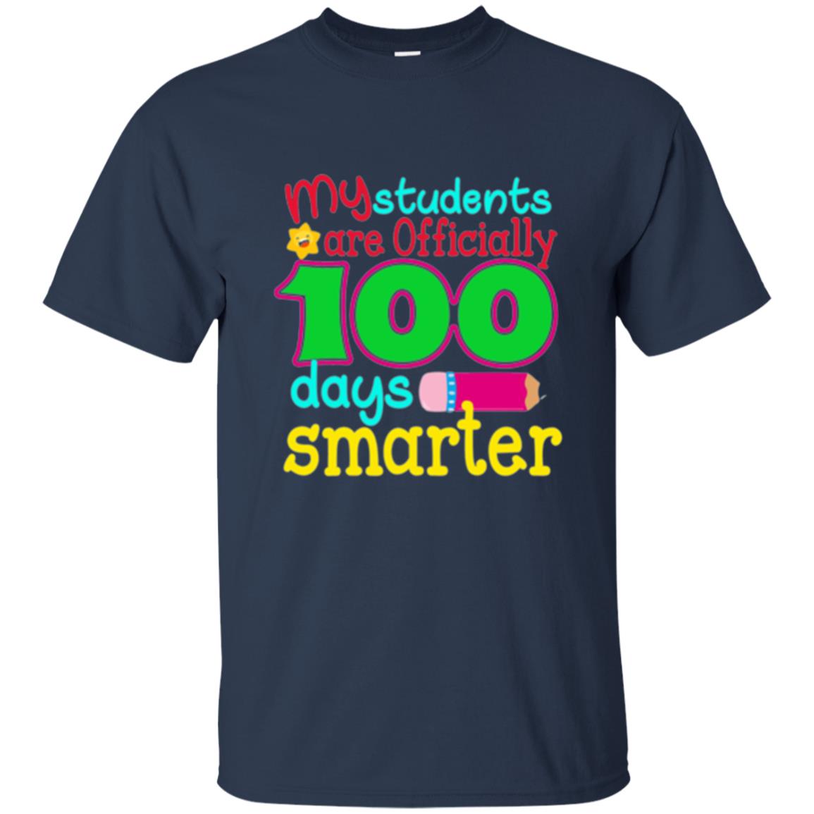 Teacher T-shirt My Students Are Officially 100 Days Smarter Navy