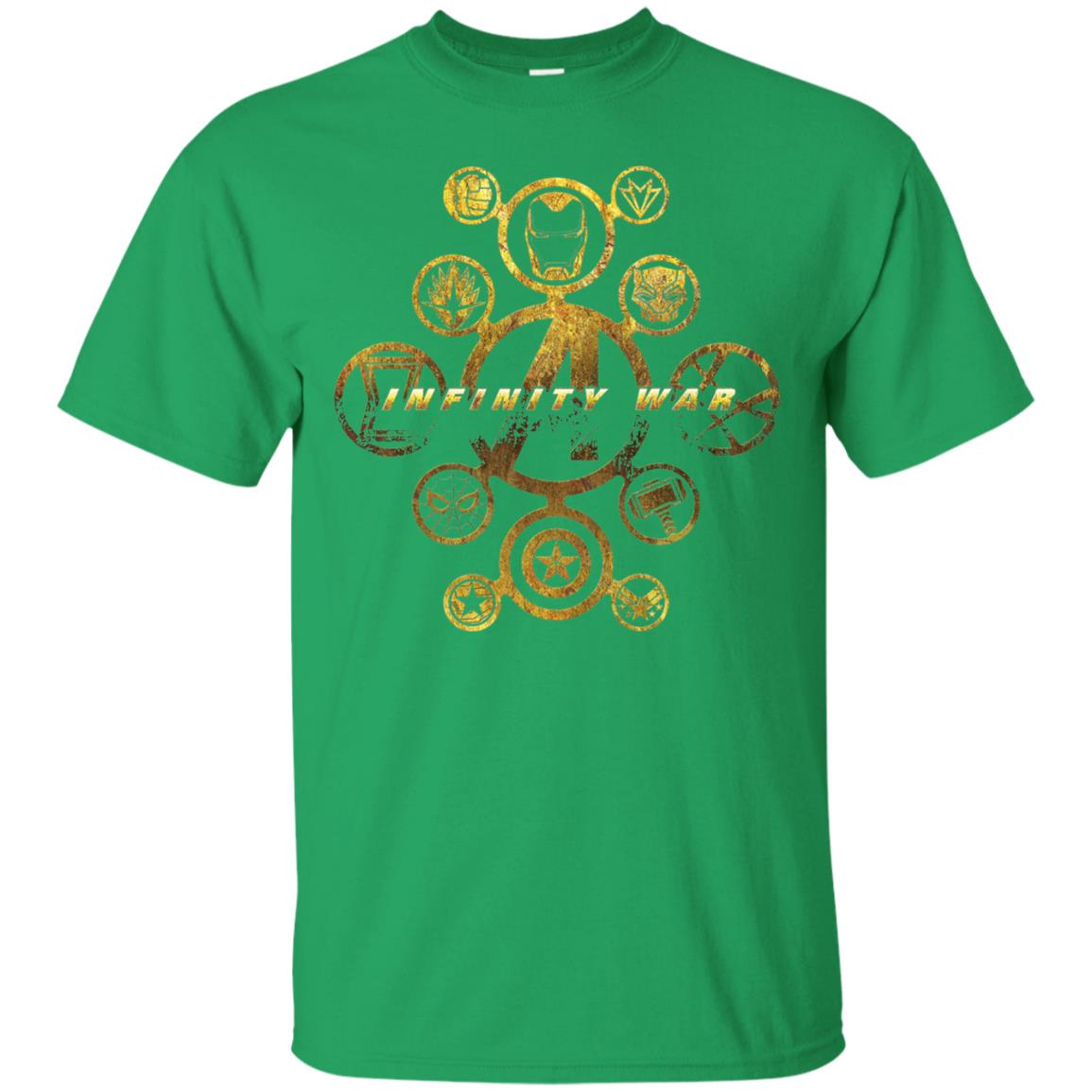 Infinity War Gold Hero Movie T-shirt Irish Green