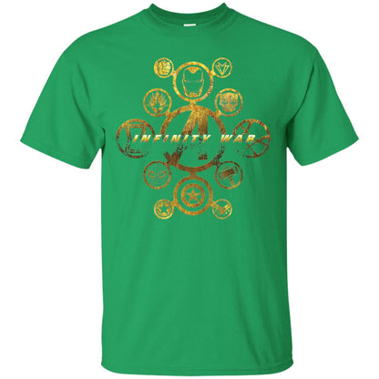 Infinity War Gold Hero Movie T-shirt Irish Green