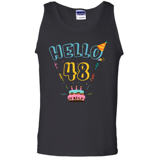 Hello 48 Forty Eight 48th 1970s Birthday Gift Shirt Black