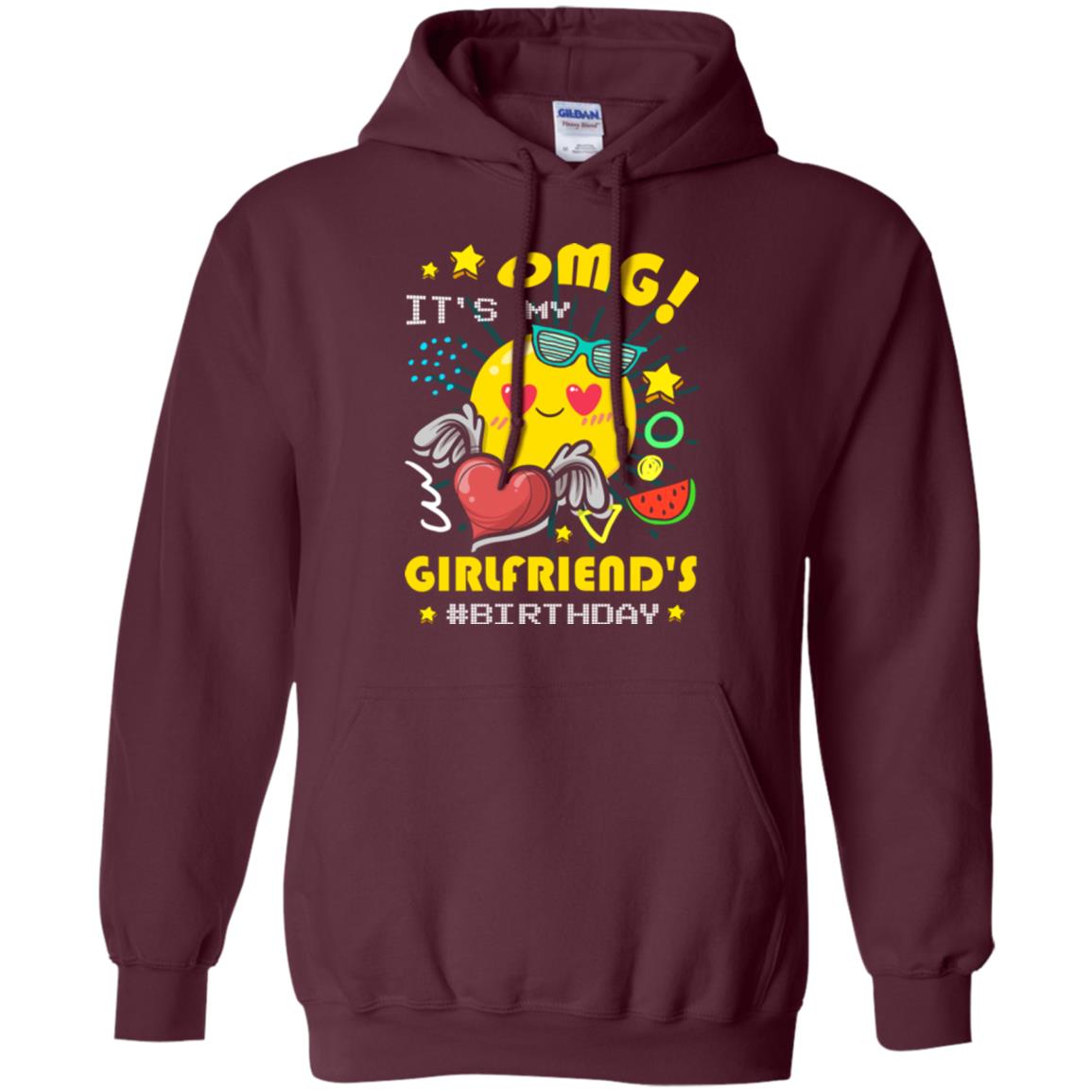 Boyfriend T-shirt Omg It's My Girlfriend's #birthday Maroon