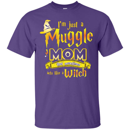 I_m Just A Muggle Mom That Sometimes Acts Like A Witch Fan Harry Potter Shirt For Mom Purple