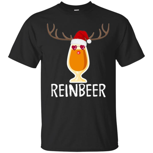 Beer Lover T-shirt Reinbeer Mery Christmas Black