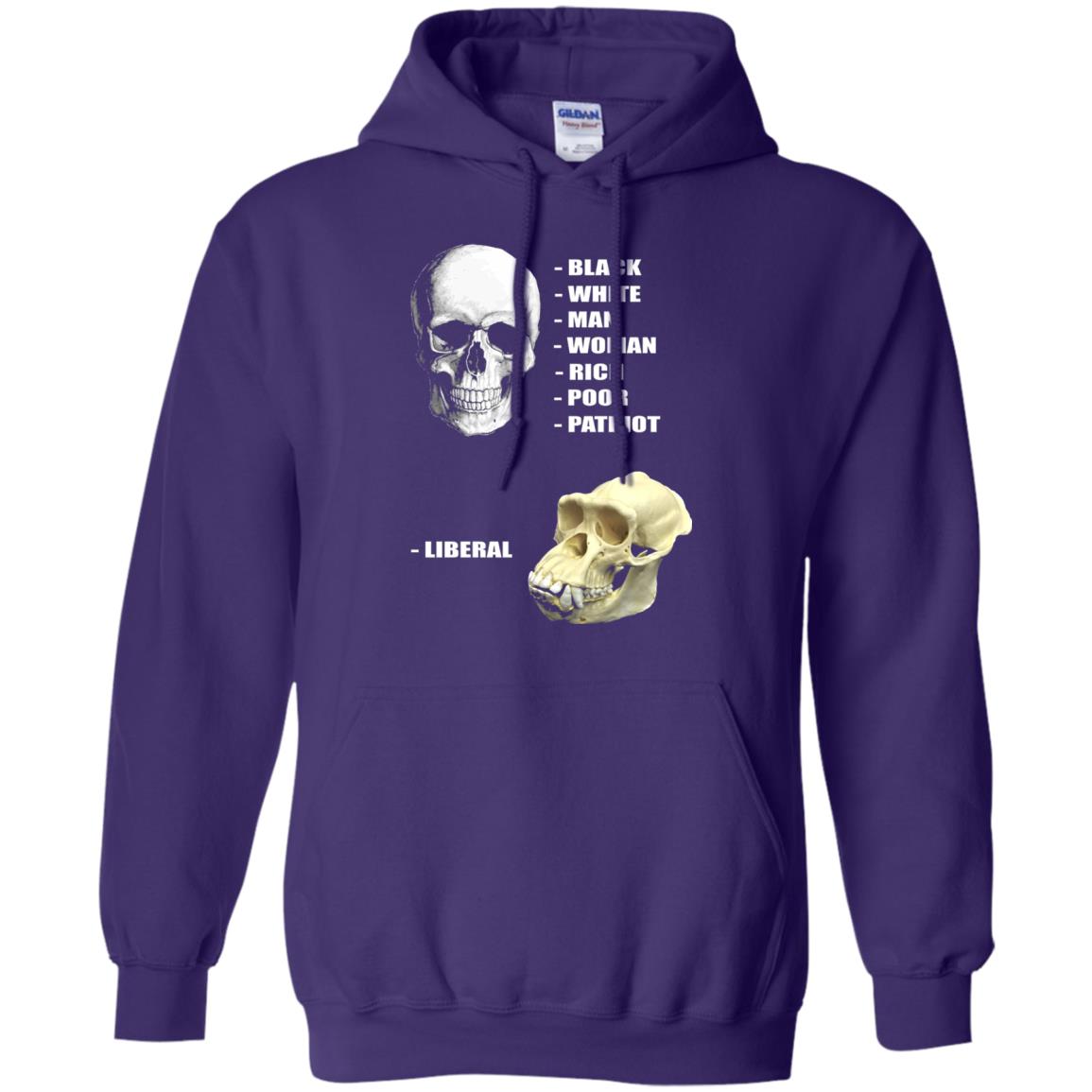Funny Cool Skulls T-shirt Modern America Patriot Liberal Purple