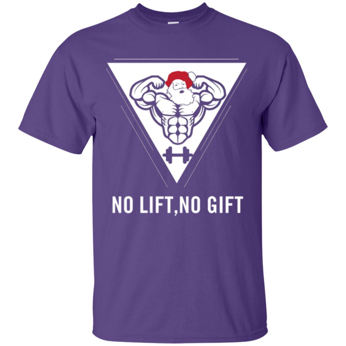 Gymer T-shirt Santa Claus No Lift No Gift Purple