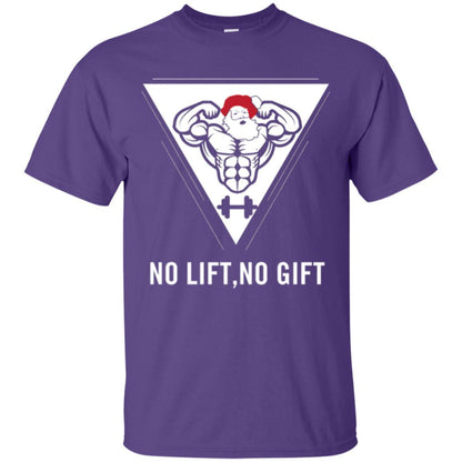 Gymer T-shirt Santa Claus No Lift No Gift Purple