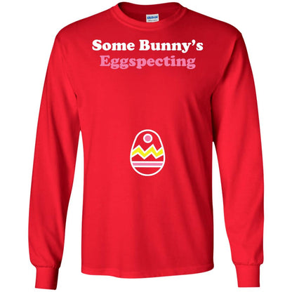 Easter Pregnant Shirt Some Bunnys Eggspecting Red