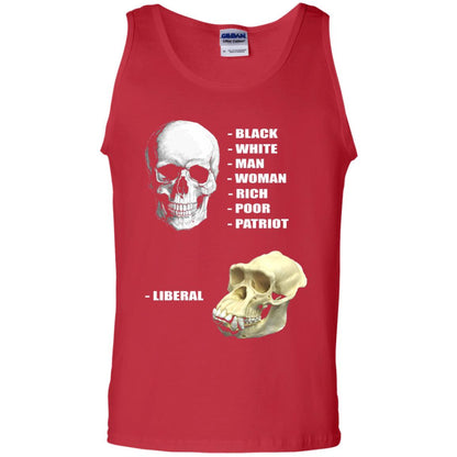 Funny Cool Skulls T-shirt Modern America Patriot Liberal Red