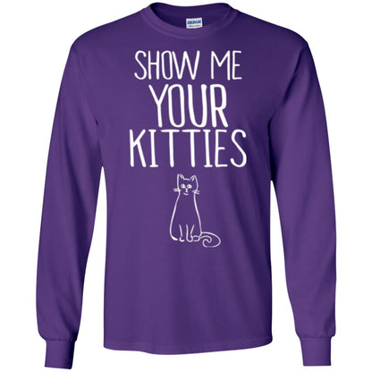Cat Lovers T-shirt Show Me Your Kitties Purple