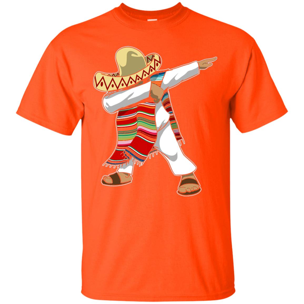 Mexican Poncho Dabbing Cinco De Mayo Shirt Orange