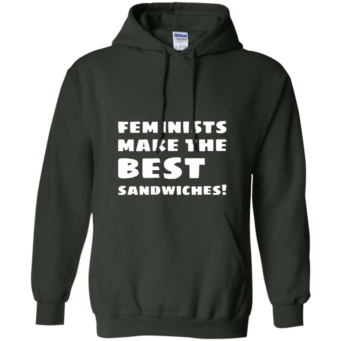 Feminists Make The Best Sandwiches Conversation T-shirt Forest Green