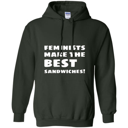 Feminists Make The Best Sandwiches Conversation T-shirt Forest Green