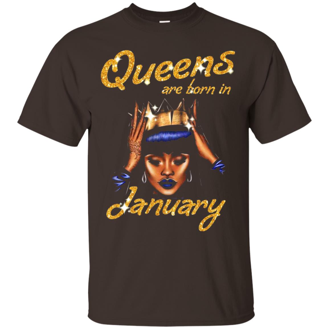 Birthday T-shirt Queens Are Born In January Dark Chocolate