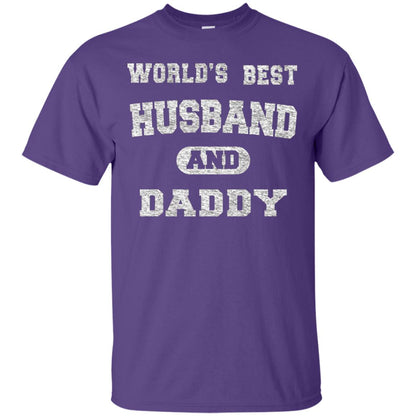 Worlds Best Husband And Daddy Family Shirt Purple