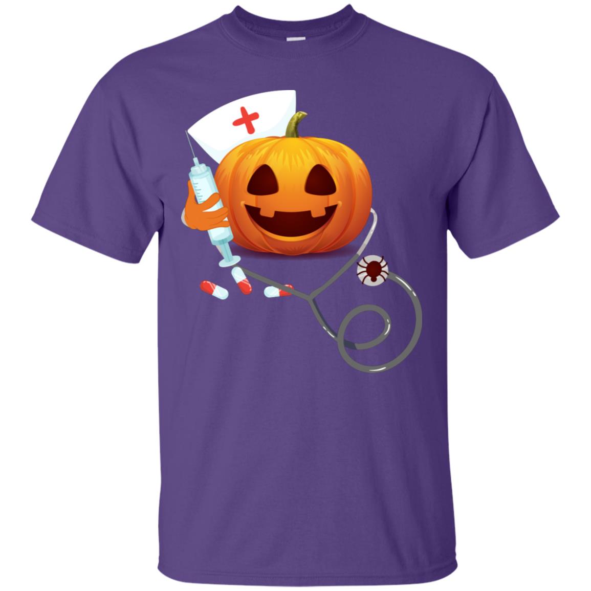 Pumpkin Nurse Nursing Halloween Gift Shirt Purple
