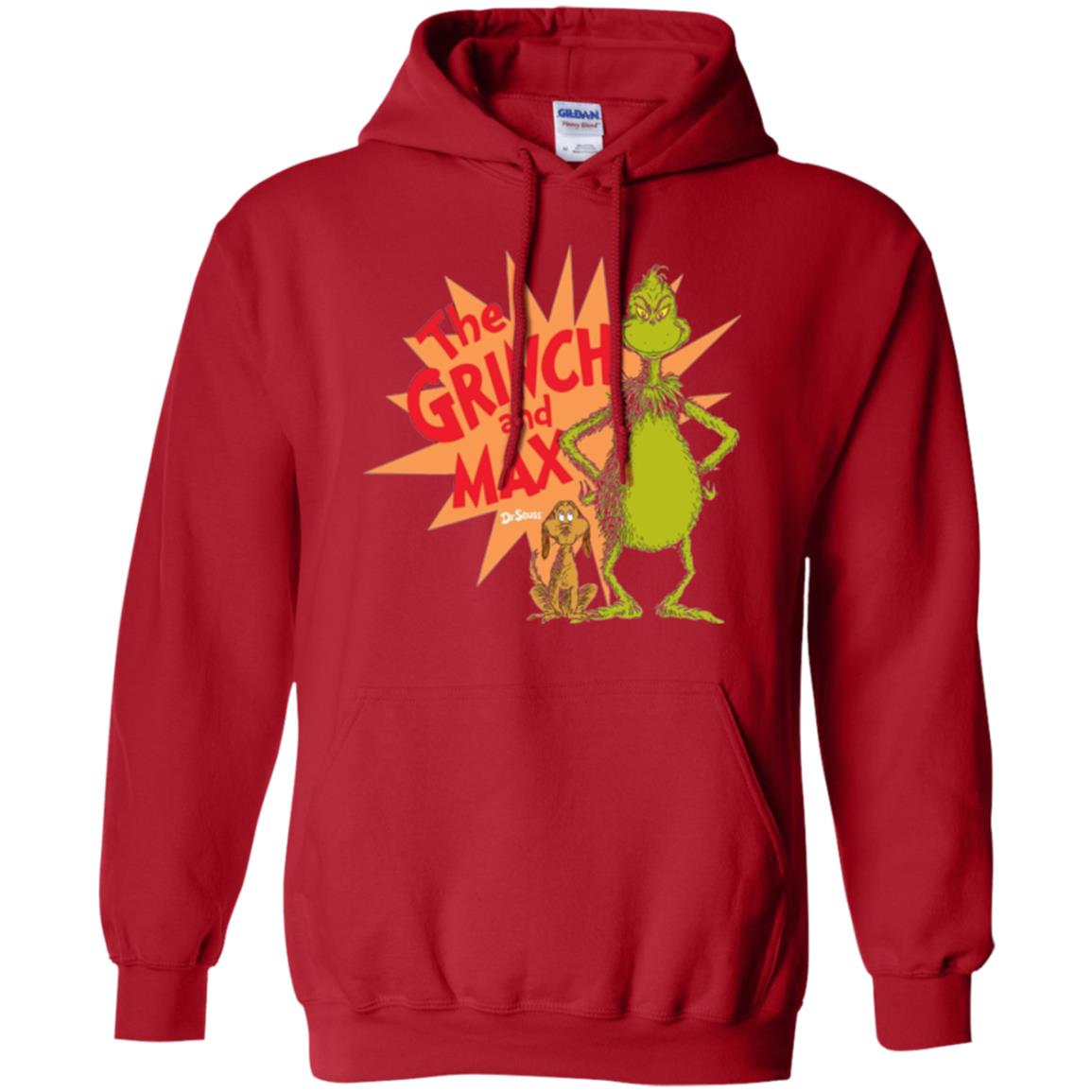 Cartoon T-shirt Dr. Seuss Grinch And Max Burst Red