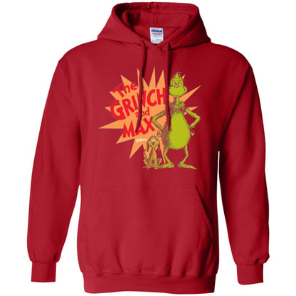 Cartoon T-shirt Dr. Seuss Grinch And Max Burst Red
