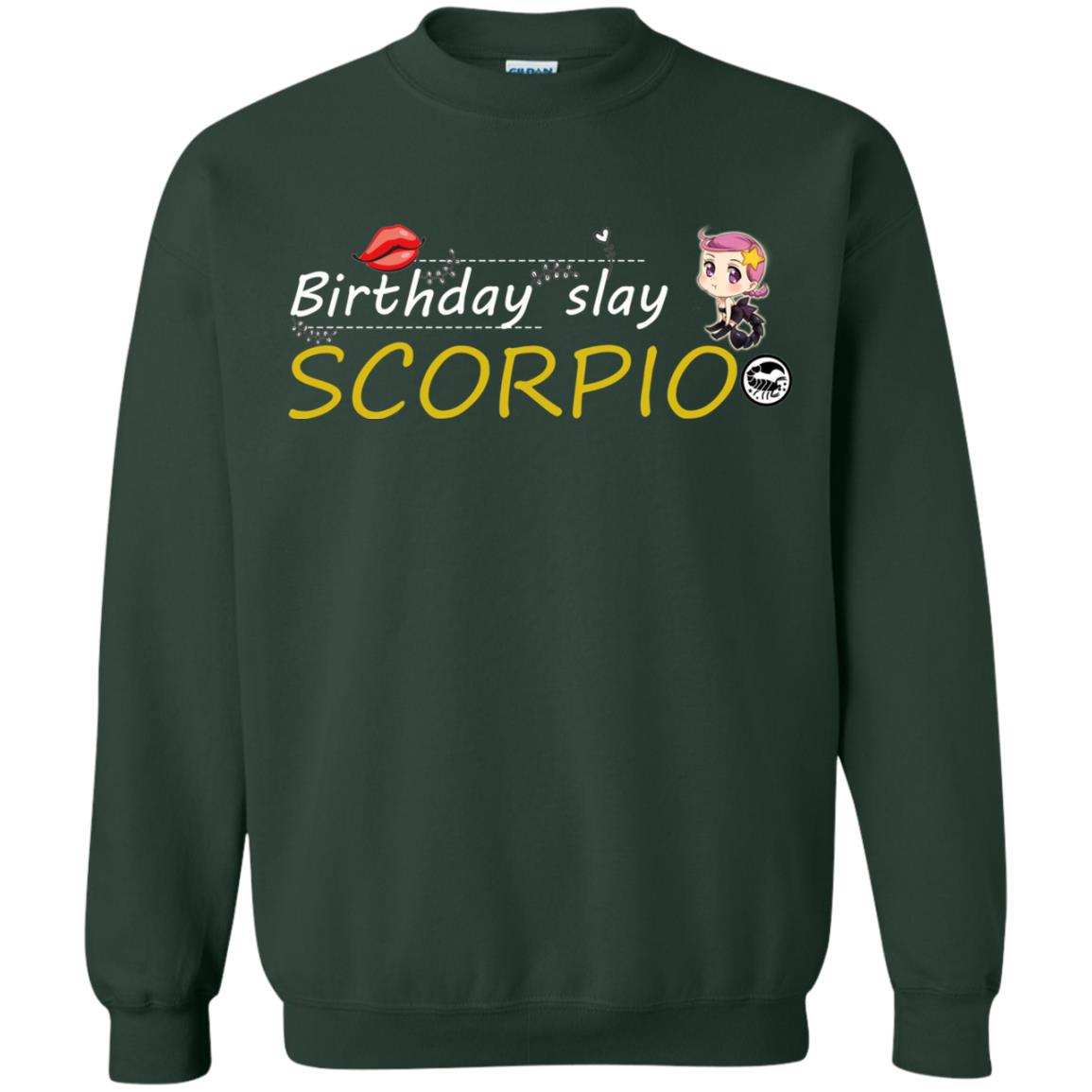 Cute Scorpio Girl Birthday Lip Slay T-shirt Forest Green