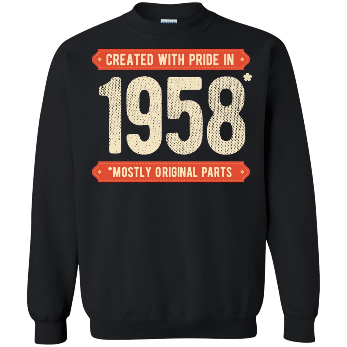 Created With Pride In 1958 Mostly Original Parts 60th Birthday T-shirt Black