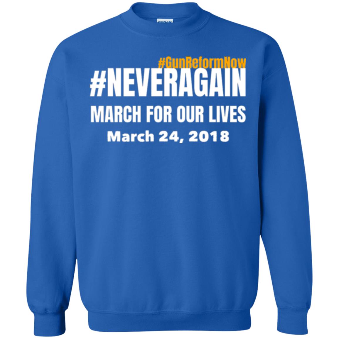 March For Our Lives Never Again Anti Gun T-shirt Royal